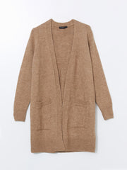 LCW Classic Brown Shawl Collar Women Knitwear Cardigan