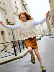 LCW Kids Brown Elastic Waist Suede Girl Skirt