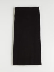 LCW Modest Black Elastic Waist Slit Knit Skirt