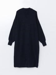 LCW Modest Navy Blue Shawl Collar Oversize Women Knitwear Cardigan