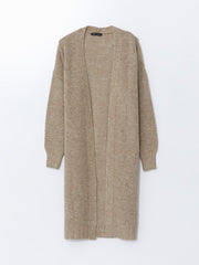 LCW Modest Navy Blue Shawl Collar Oversize Women Knitwear Cardigan