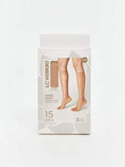 LCW Dream Beige 15 Denier Women Knee High Socks 3-Pack