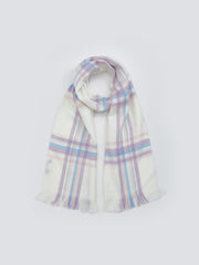 LCW Accessories Pink Plaid Patterned GirlS Scarf