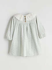 LCW Baby Gray Baby Girl Dress With Ruffled Collar