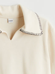 LCW Kids Polo Neck Girls Sweatshirt