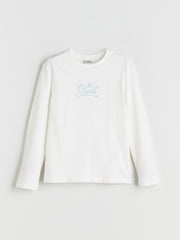 LCW Kids Ecru Crew Neck Printed Girls T-Shirt 2-Pack