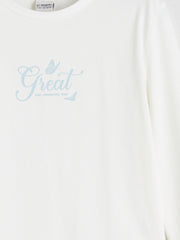 LCW Kids Ecru Crew Neck Printed Girls T-Shirt 2-Pack