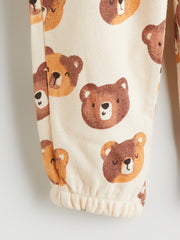 LCW Baby Teddy Bear Printed Baby Boys Sweatshirt And Sweatpants