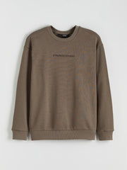 Xside Crew Neck Embroidered Men Thick Sweatshirt