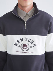 Xside Funnel Neck Printed Men Sweatshirt