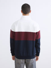 Xside Funnel Neck Color Block Men Sweatshirt