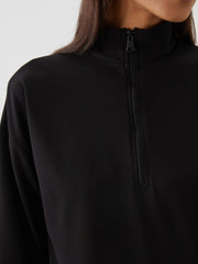 LCW Modest Black Stand Collar Oversize Women Sweatshirt Tunic