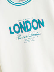 LCW Kids London Printed Girls Thick Sweatshirt