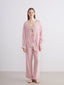 LCW Young Pink V-Neck Striped Women Pajama Set