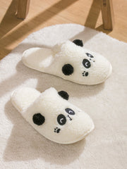 LCW Steps White Animal Figured Plush Women Home Slippers