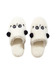 LCW Steps White Animal Figured Plush Women Home Slippers