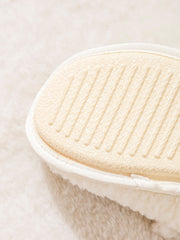 LCW Steps White Animal Embroidered Plush Women Home Slippers