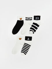 LCW Dream Black Printed Women Ankle Socks 5-Pack
