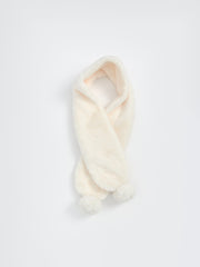 LCW Accessories Ecru Pompom Detailed Baby Girl Scarf