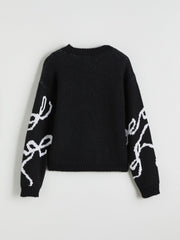 LCW Kids Crew Neck Patterned Girls Knitwear Sweater