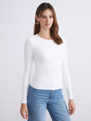 LCW Vision Ecru Plus Size Crew Neck Women Bodysuit