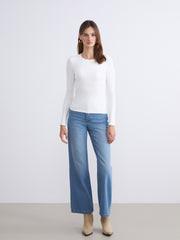 LCW Vision Ecru Plus Size Crew Neck Women Bodysuit