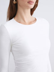 LCW Vision Ecru Plus Size Crew Neck Women Bodysuit