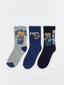 LCW Kids Teddy Bear Patterned Boys Ankle Socks 3-Pack