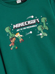 LCW Kids Crew Neck Minecraft Printed Boys Sweatshirt