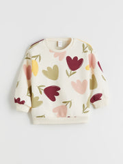 LCW Kids Crew Neck Floral Girls Sweatshirt