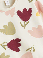 LCW Kids Crew Neck Floral Girls Sweatshirt