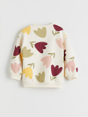 LCW Kids Crew Neck Floral Girls Sweatshirt