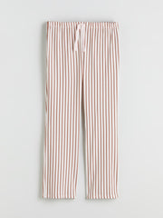 LCW Young Pink Crew Neck Bear Printed Women Pajama Set