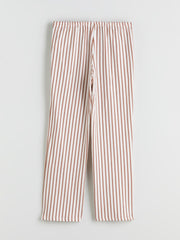 LCW Young Pink Crew Neck Bear Printed Women Pajama Set