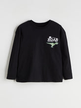 LCW Kids Black Crew Neck Printed Boys T-Shirt