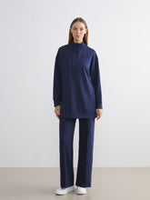 LCW Modest Navy Blue Elastic Waist Women Tracksuit Bottoms