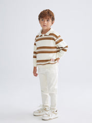 LCW Kids Beige Polo Neck Boys Sweatshirt