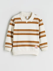 LCW Kids Beige Polo Neck Boys Sweatshirt
