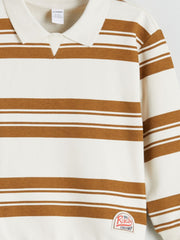 LCW Kids Beige Polo Neck Boys Sweatshirt