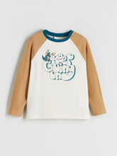LCW Kids Beige Crew Neck Long Sleeve BoyS T-Shirt