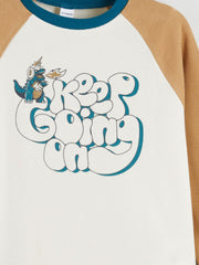 LCW Kids Beige Crew Neck Long Sleeve BoyS T-Shirt