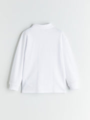 LCW Kids White Polo Neck Basic Boys T-Shirt