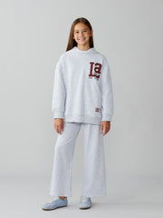 LCW Kids Hooded Back Printed Girls Sweatshirt