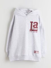 LCW Kids Hooded Back Printed Girls Sweatshirt