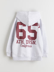 LCW Kids Hooded Back Printed Girls Sweatshirt