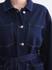 LCW Classic Indigo Shirt Collar Women Jean Jacket