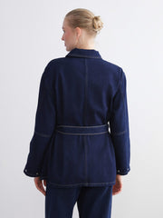 LCW Classic Indigo Shirt Collar Women Jean Jacket