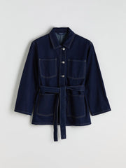 LCW Classic Indigo Shirt Collar Women Jean Jacket