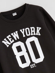 LCW Kids Crew Neck New York Printed Boys Sweatshirt