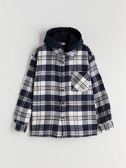 LCW Kids Hooded Plaid Boys Shirt